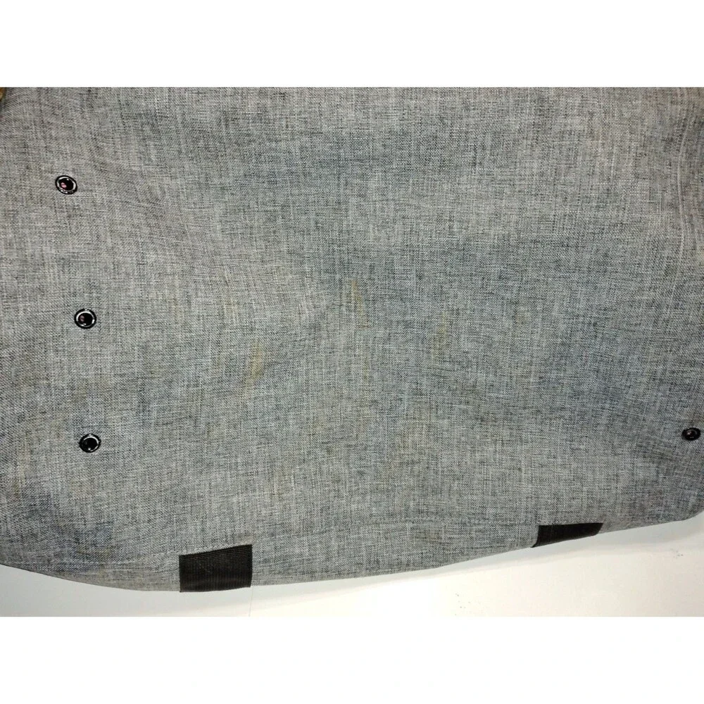 Herschel Gray Grip Gym Bag Side pockets w/snaps front pocket spacious 22x14x13